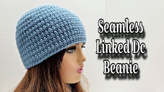 EASY Crochet Seamless Linked Double Crochet Hat for Man or Woman ⭐