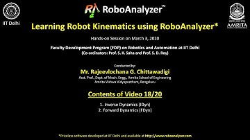 Video 18: Inverse and forward dynamics of serial robot: Brief explanation
