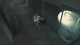 (PC video game mod) Resident Evil 2 REmake: fixed camera mod Claire Elza Walker gameplay snippet