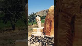 Chainsaw carved horses:  #shorts #chainsawart #chainsawcarving
