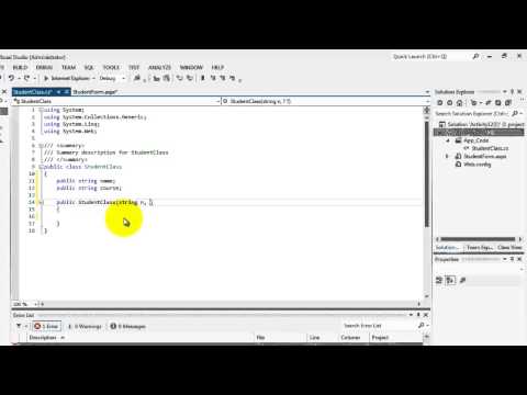 Beginner's Tutorial for ASP.NET 4.5 - 12-Classes and Objects (using C#)