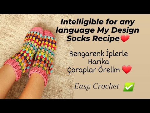 Crochet Sokcs ÖRGÜ ÇORAP YAPIMI Bir Günde Ör Hemen GİY TIĞ İŞİ ÇORAP YAPIMI Easy Crochet