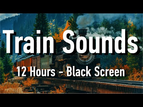 Long Nordic Train Sounds for Sleep - Night Train 12 Hours Sound - Knocking Train Wheels Black Screen