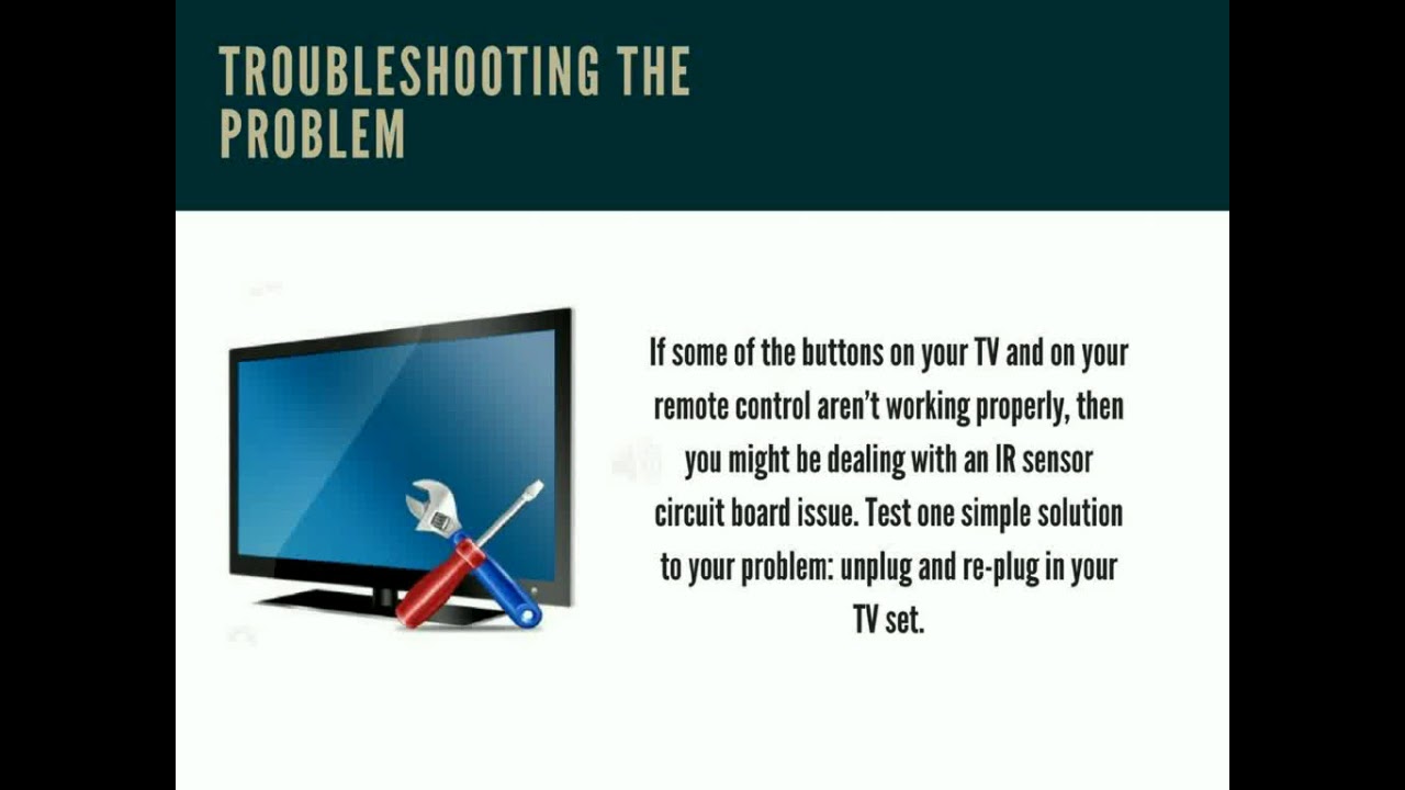 BUTTONS ON TV NOT WORKING