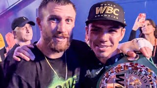 Lomachenko MOBBED by George Kambosos fans after KNOCKING HIM OUT; SMILING & HAPPY to be CHAMP AGAIN