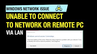unable to connect to lan network or remote pc | Network Error