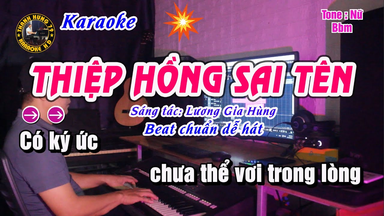 Thiệp Hồng Sai Tên Karaoke Tone Nữ | Beat Chuẩn Dễ Hát | Thanh Hưng 79