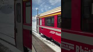 Train on the Bernina Pass #switzerland #bernina #train #railway #rhb #alps #snow