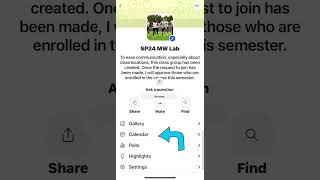 How to find GroupMe class calendar & more.