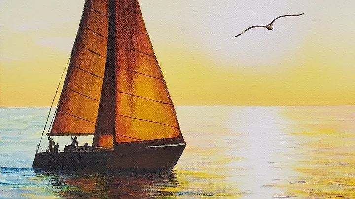 Easy Sunset Sailboat Acrylic Painting LIVE Tutorial