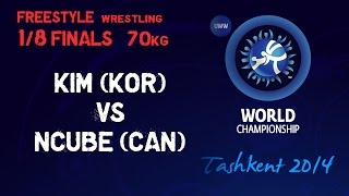 1/8 Finals - Freestyle Wrestling 70 Kg - D Kim (Kor) Vs C Ncube (Can) - Tashkent 2014
