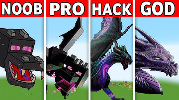 Pixel Art (NOOB vs PRO vs HACKER vs GOD) Ender Dragon in Minecraft