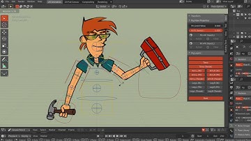 Blender  Animation Tutorial - How to Rig a 2D Character! Part 12 - Grease Pencil - Rigify Addon