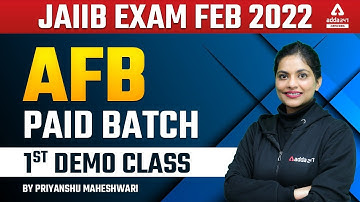 JAIIB EXAM FEB 2022 | AFB PAID BATCH 1ST DEMO CLASS