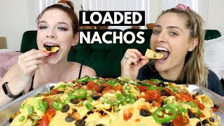 LOADED CHEESY NACHOS MUKBANG