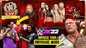 WWE 2K22 Universe Mode Tips n Tricks