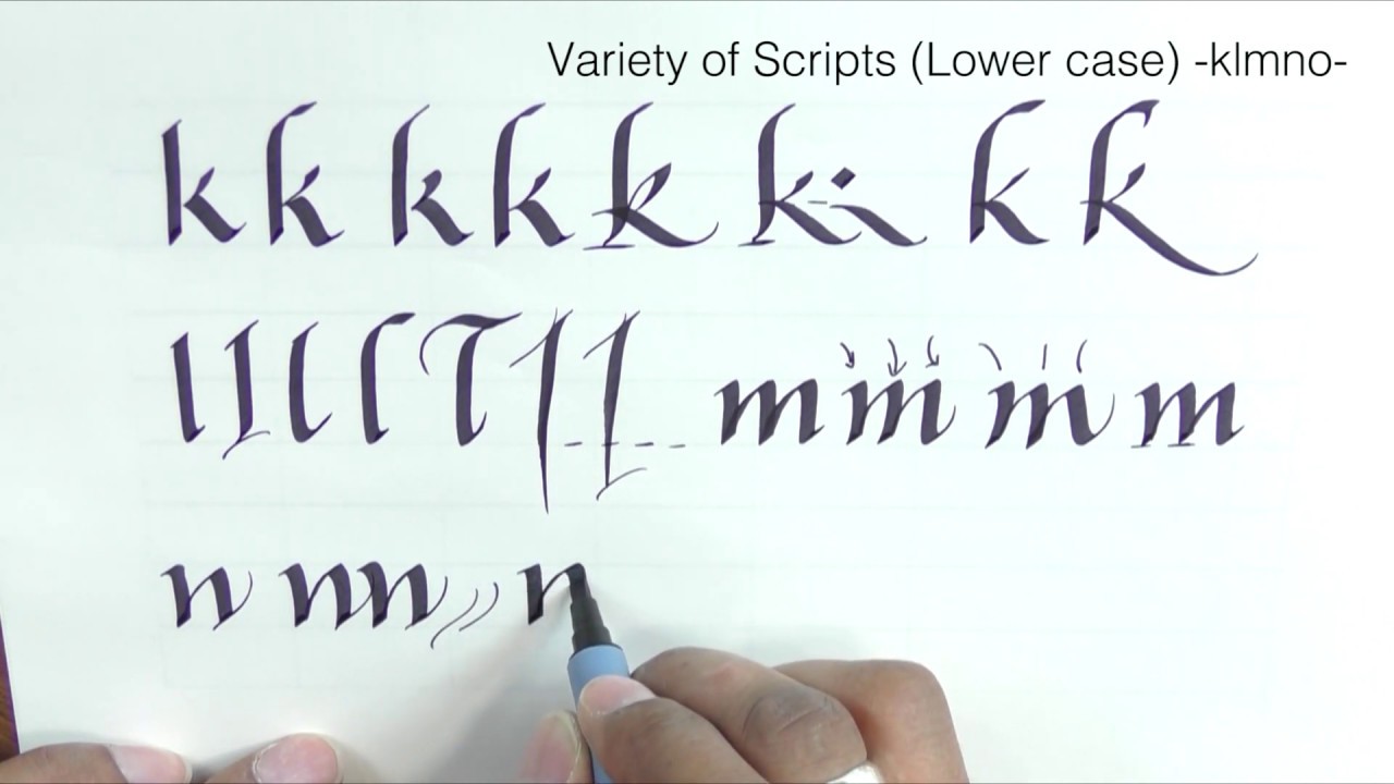 Script I Lowercase Calligraphy / Variety of Scripts (Lower case) -klmno- - YouTube