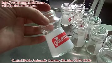 Automatic labeling Machine on conical shape bottles, cups ALM-21200