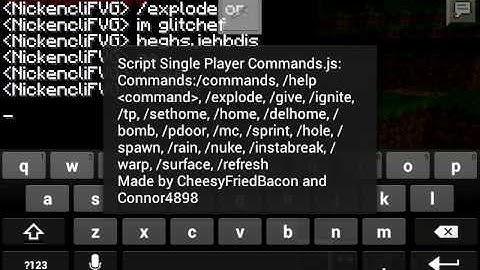 Minecraft PE Single Player Commands Script Mods