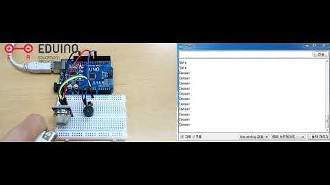 [에듀이노] 아두이노 MQ-5 가스감지 센서 동작영상 _ 부저 알림