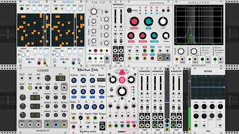 Ambient Modular with Squinky Labs FM KS, Bogaudio FM-OP, AD Chronoblob, Mutable Instruments Clouds