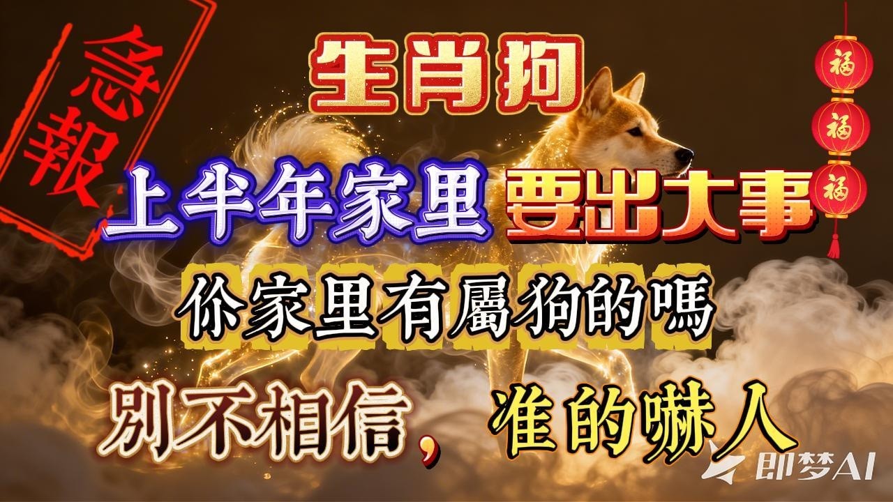 急報速看】屬狗的，2026年上半年家裏要出大事，你家裏有屬兔的嗎？#生肖運勢#chinese calligraphy #中國書法#老年人健康#養生#老人言#生肖
