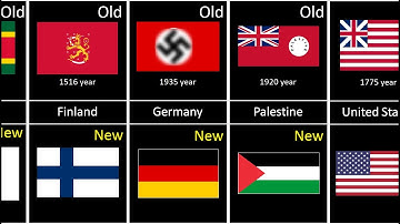 195 Countries Old and New Flags