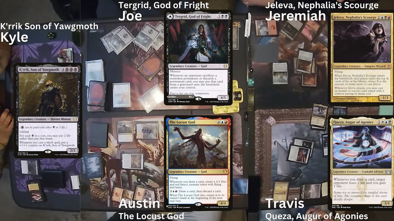 Commander Gameplay Ep.2 Queza v Locust God v K'rrik v Tergrid v Jeleva MTG EDH thumbnail