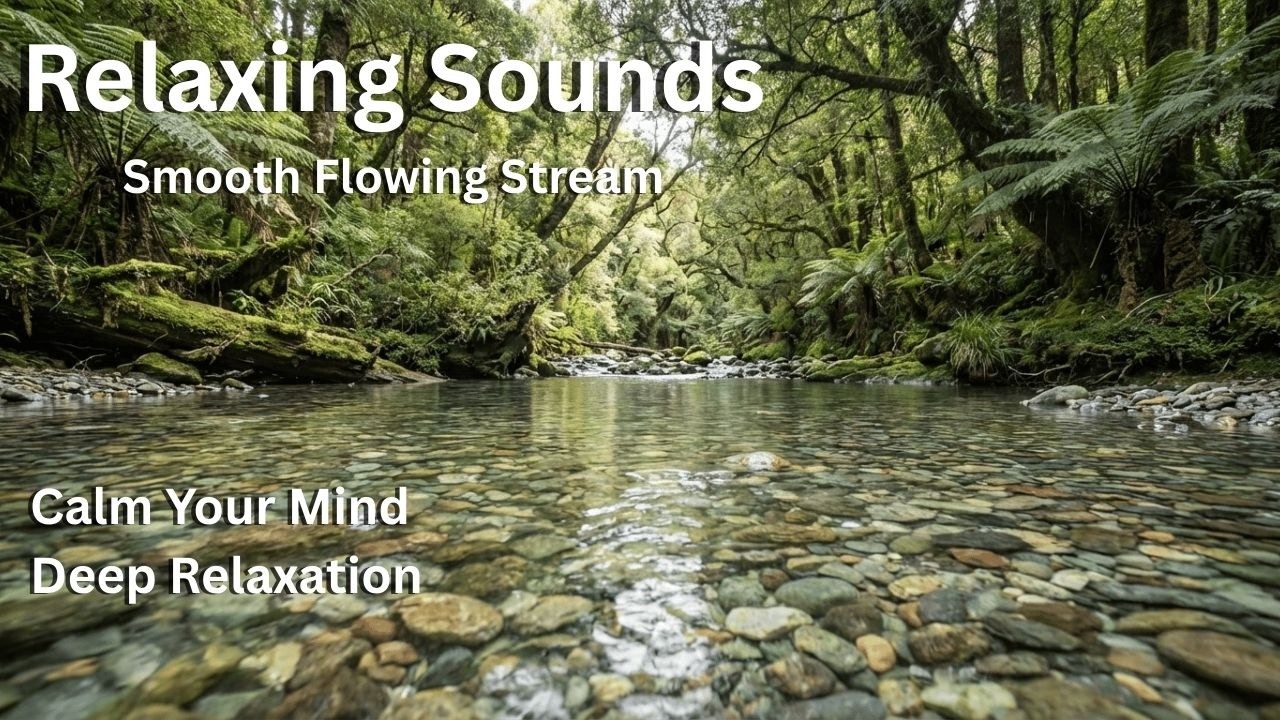 Smooth Flowing Stream. Ambient sounds. Relax your mind. Relaxing sounds. Anxiety and Stress relief.