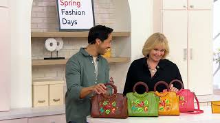 Patricia Nash Lyon Embroidered Satchel Crossbody on QVC