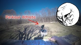 PARKOUR ATHLETE VS WRESTLER! - Stay off of my stuff!