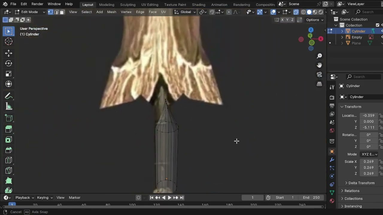 PART 2 - failing at trying to make a wooden sword... | Blender Timelapse