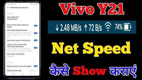 How To Show Daily Data Usage On Notification Status Bar Vivo Y21 || Vivo Y21 Network Speed Setting