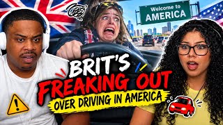 BRITS FREAKING OUT DRIVING IN AMERICA | REACTION