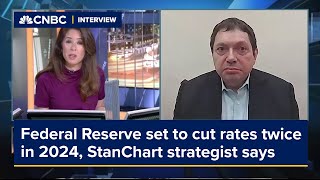 Federal Reserve set to cut rates twice in 2024, StanChart strategist says
