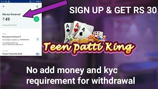 New teen Patti app sign up & get RS 30, instantly withdrawal, no kyc no add money requirements screenshot 4