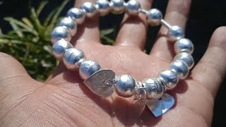 How to make silver Ball bracelet design #ytshorts #shorts #bracelet 