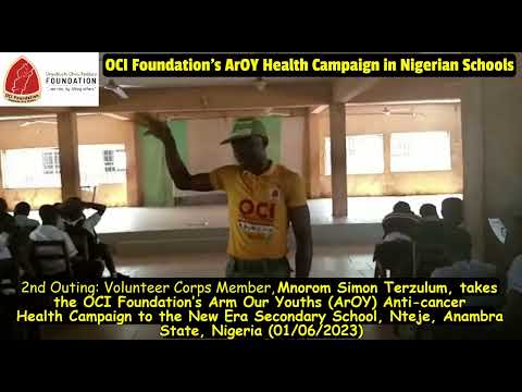 Volunteer NYSC Corps Member takes OCI Foundation’s ArOY Health Campaign to Anambra School (01/06/23)