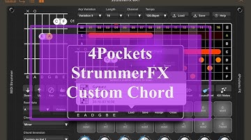 4Pockets Midi Strummer AUv3 - Tutorial: Exploring the App Part 2, Custom Chord