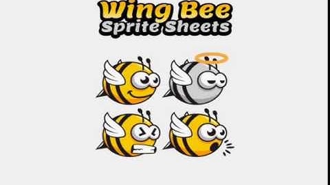 Flappy Game Character   Flying Bee Sprite Sheets