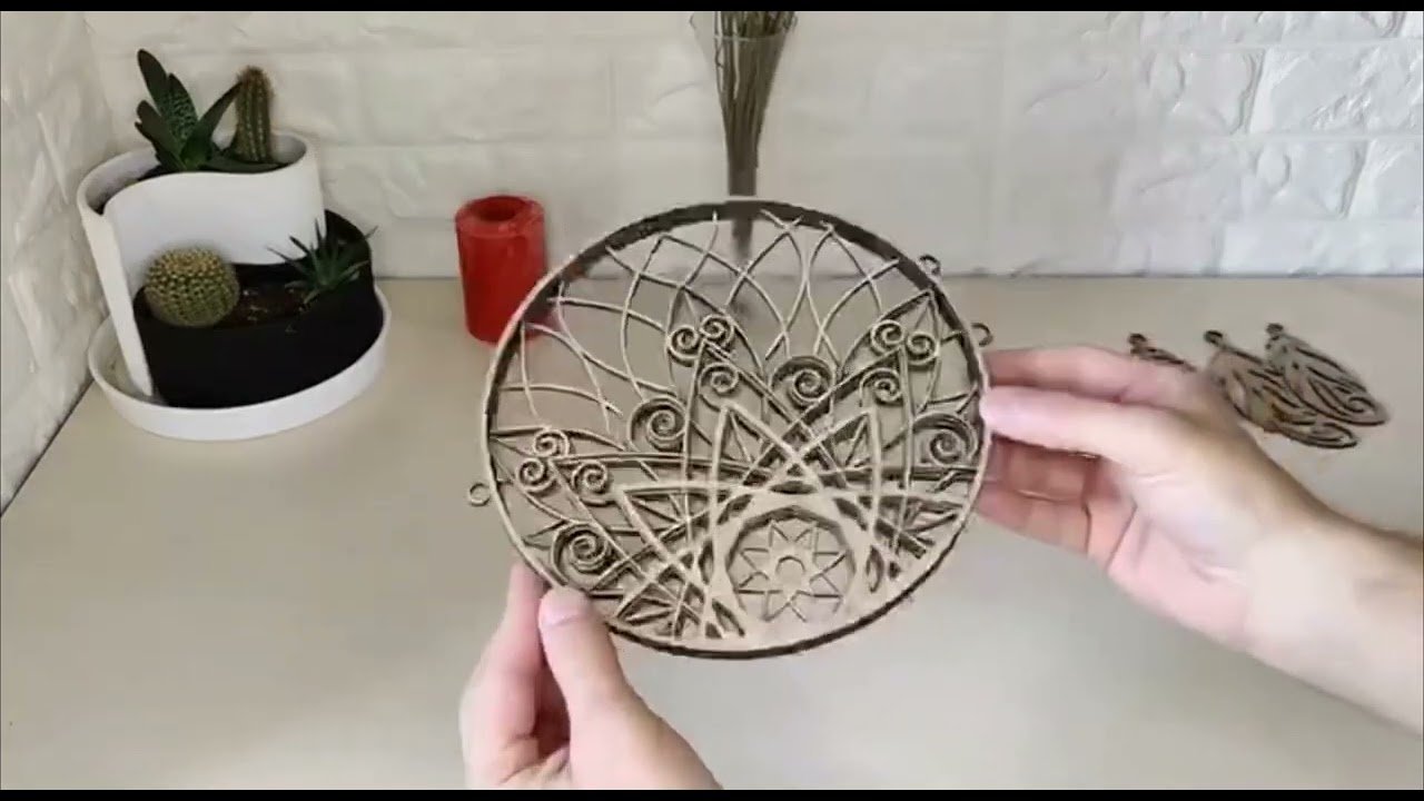 How to assemble dream catcher for laser cutting?