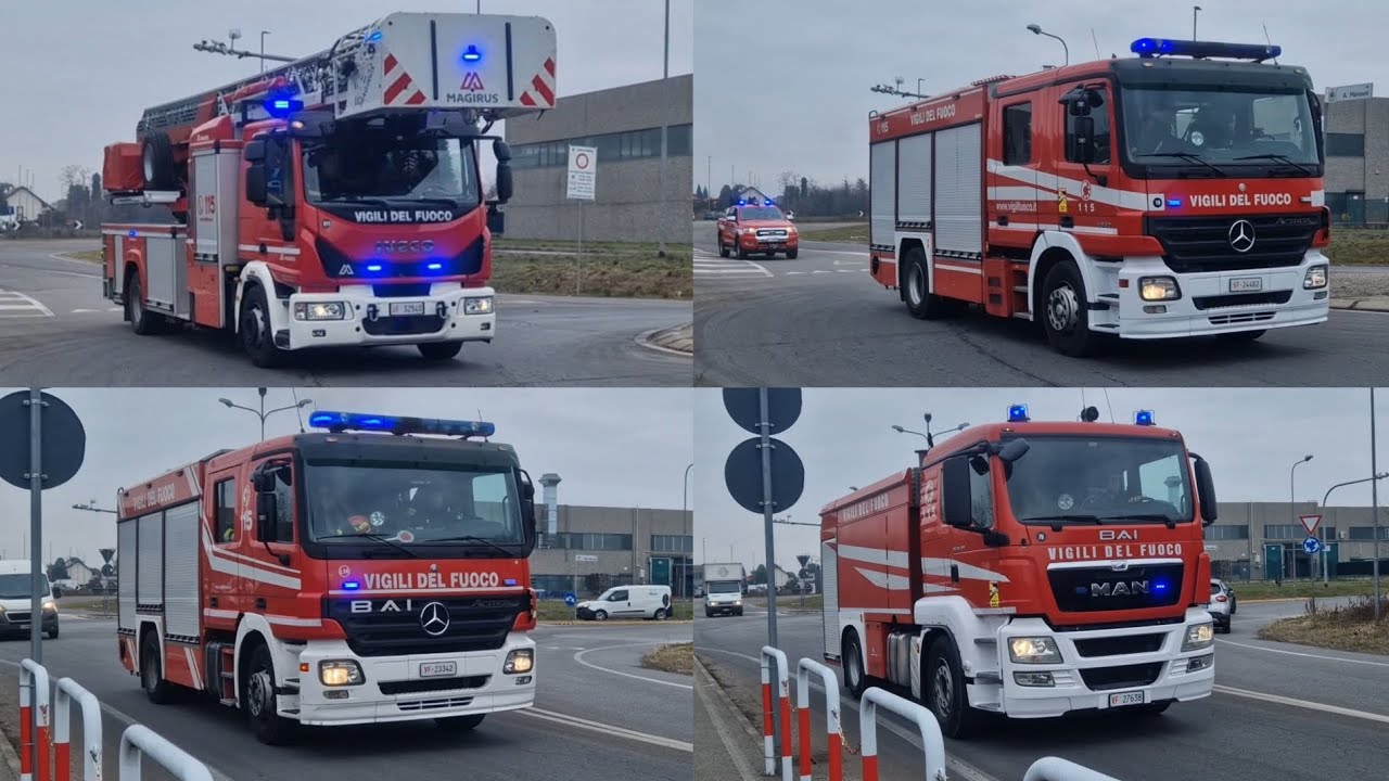 INCENDIO CAPANNONE ARRIVO APS+AIB+AS VVF LEGNANO + APS VVF BUSTO + APS+ABP VVF INVERUNO IN SIRENA