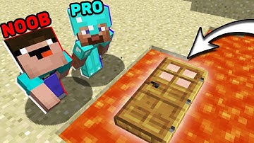Minecraft NOOB vs PRO : FOUND A SECRET DOOR IN LAVA! IN MINECRAFT (Animation)