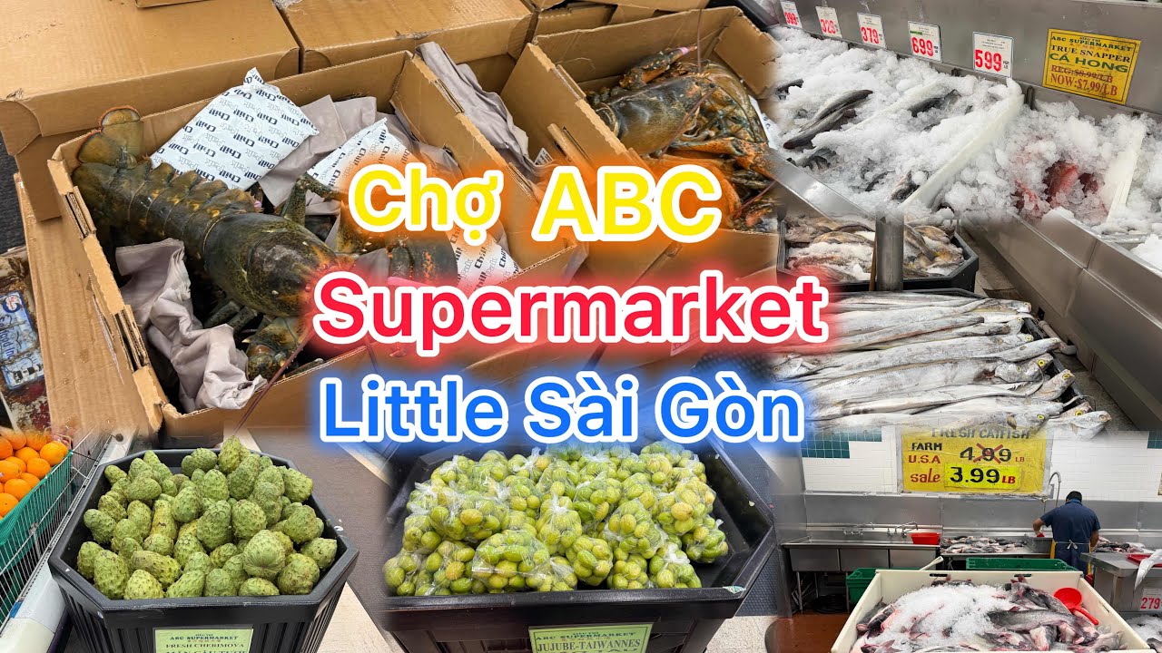 Chợ ABC supermarket thịt cá rau củ.tôm hùm sống Boston tươi mới về 