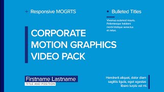 Corporate Motion Graphics Pack (MOGRT Bundle for Adobe Premiere)