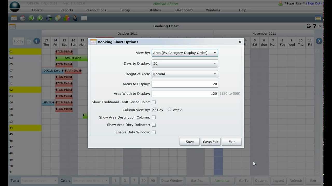 Options in the Booking Chart - YouTube