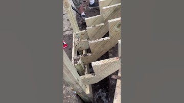 Installing stair stringers for a deck. #construction