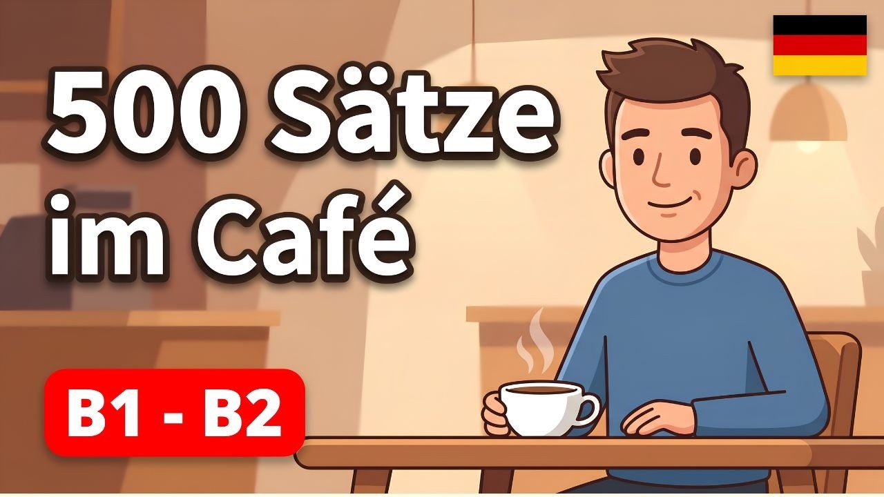500 Deutsche Sätze im Café B1 B2 | Deutsch lernen mit Gesprächen ...