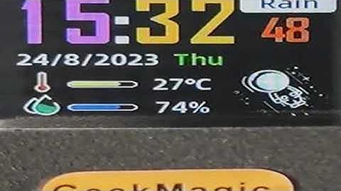 GeekMagic GIFTV Crystal Cube Photo Display Holographic Desktop Smart Weather Station Digital Clock w