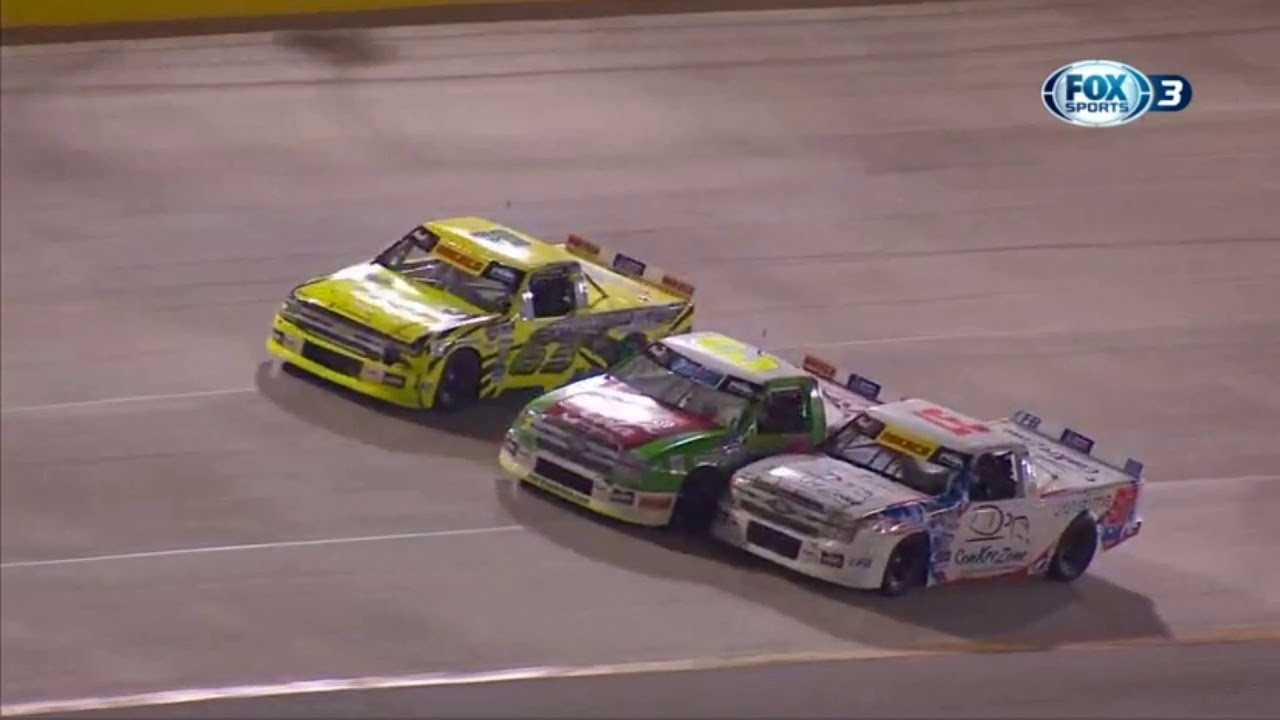 crashes on air Mikel's Trucks Series 2019. El Dorado Speedway. Last Laps